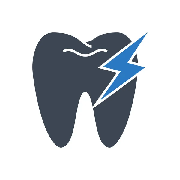 Связанная Зубной Болью Векторная Глифическая Икона Знак Зубной Боли Изолированные — стоковый вектор