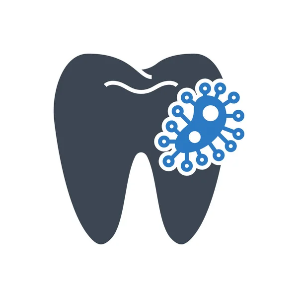 Glifo Bacterias Dentales Relacionado Icono Vector Señal Bacterias Dentales Aislado — Archivo Imágenes Vectoriales