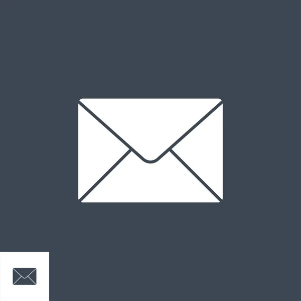 Mail Related Vector Glyph Icon Aislado Sobre Fondo Negro Ilustración — Archivo Imágenes Vectoriales