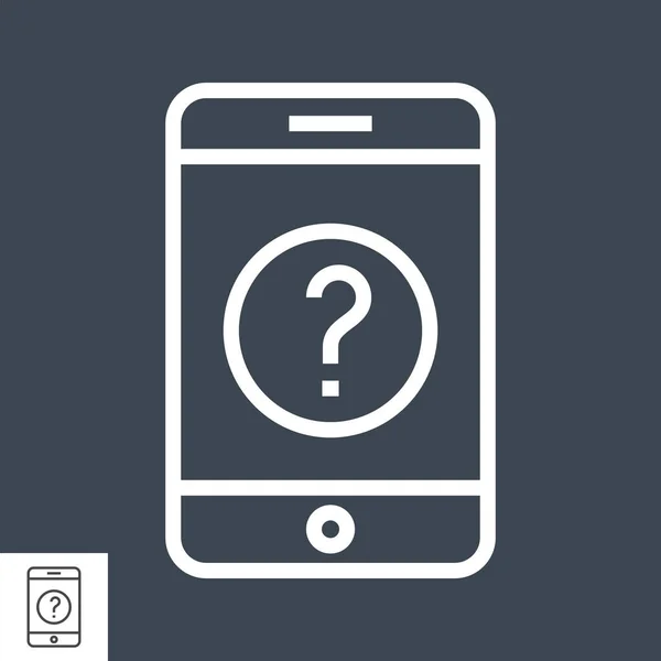 Smartphone Question Mark Thin Line Vector Icon Flat Icon Isolated — Vettoriale Stock