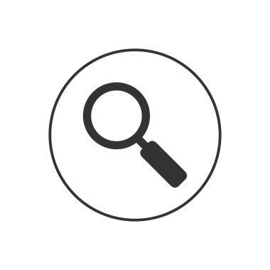 Büyüteç silindir. İlgili vektör sembolü izole edilmiş. Simge vektörünü ara. Büyüteç işareti..