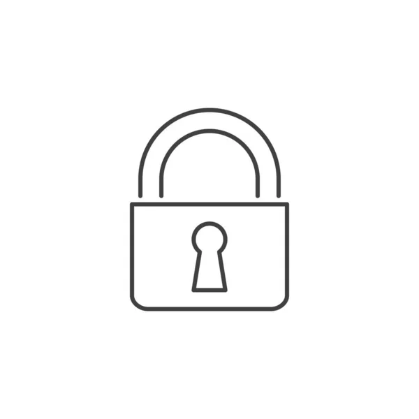 Padlock Related Line Vector Icon Security Lock Sign Secure Protection — Vettoriale Stock