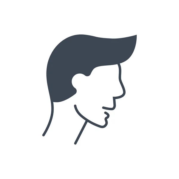 Kopfbezogenes Vektor Glyphen Symbol Männerkopfschild Vereinzelt Auf Weißem Hintergrund Editierbare — Stockvektor