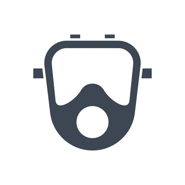 Ikona Glifu Wektorowego Związana Maską Gazową Znak Maski Odizolowany Białym — Wektor stockowy