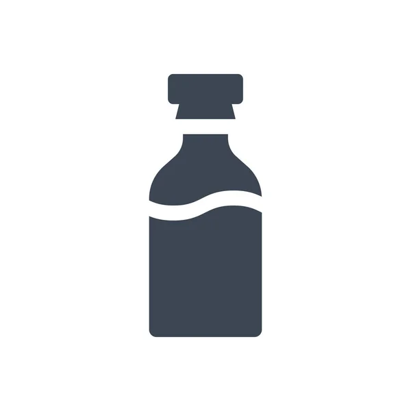 Medical Bottle Related Vector Glyph Icon Bottle Sign Drugs Icon — Vettoriale Stock