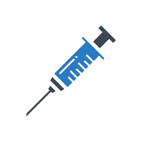 Syringe Related Vector Glyph Icon Syringe Sign Isolated White Background — Stockvektor