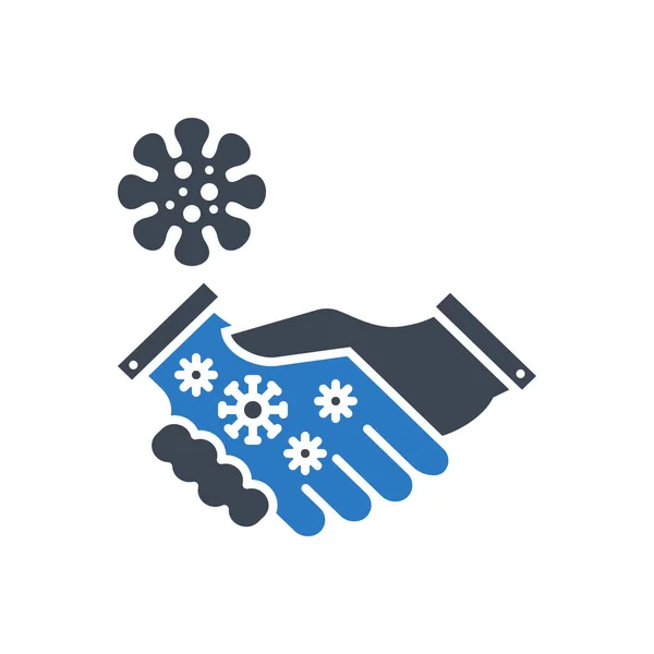 Handshake Virus Transmission Related Vektor Glyph Icon Händedruck Und Viren — Stockvektor