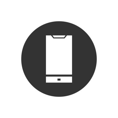 Akıllı telefon ile ilgili glyph vektör simgesi. Uygulamalar ve web siteleri için cep telefonu.