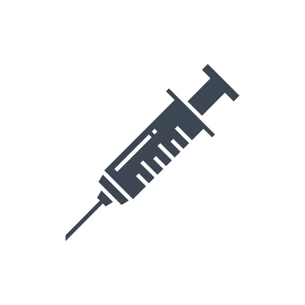 Syringe Related Vector Glyph Icon Syringe Sign Isolated White Background — стоковый вектор