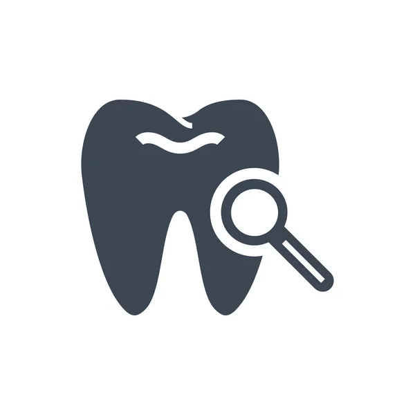 Ícone Glifo Diagnóstico Dental — Vetor de Stock