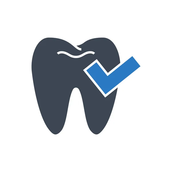 Dental Check Glyph Icon — ストックベクタ