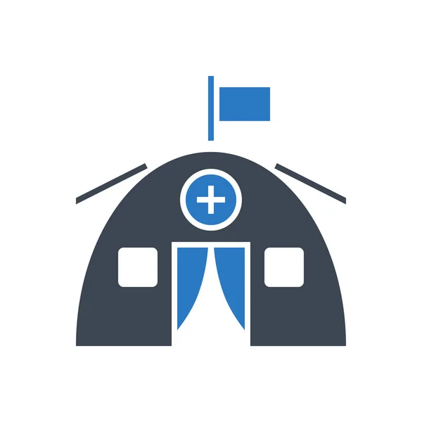 Ikona wektora związanego z namiotem medycznym. — Wektor stockowy
