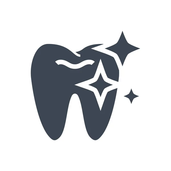 Tooth Clean Glyph Icon — Vetor de Stock