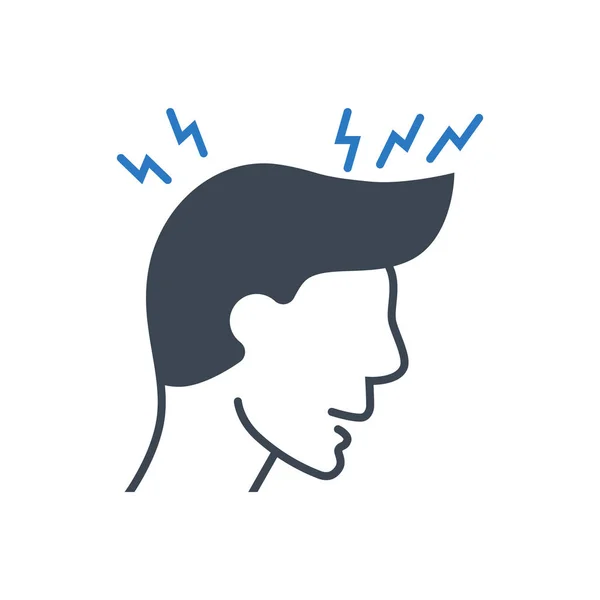 Icona del glifo vettoriale correlata al mal di testa. — Vettoriale Stock