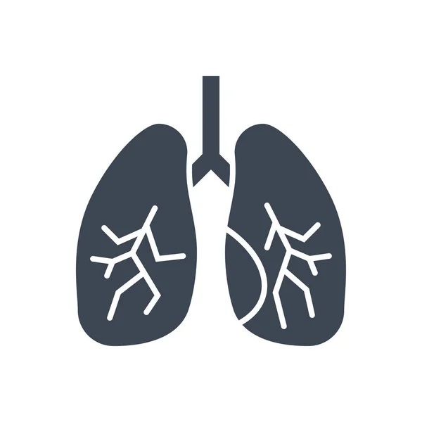 Icône de glyphe vectoriel liée aux poumons — Image vectorielle