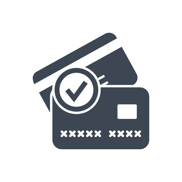 Cartão de crédito relacionado ícone de glifo vetorial —  Vetores de Stock