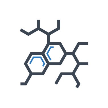 Molekül bağlantılı vektör simgesi. Molekül işareti. Beyaz arka planda izole edilmiş. Düzenlenebilir vektör illüstrasyonu
