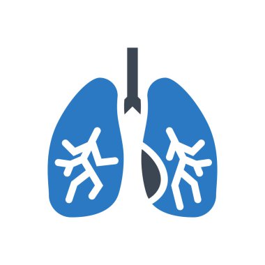 Ciğerlerle ilgili vektör simgesi. Akciğer işareti. Beyaz arka planda izole edilmiş. Düzenlenebilir vektör illüstrasyonu