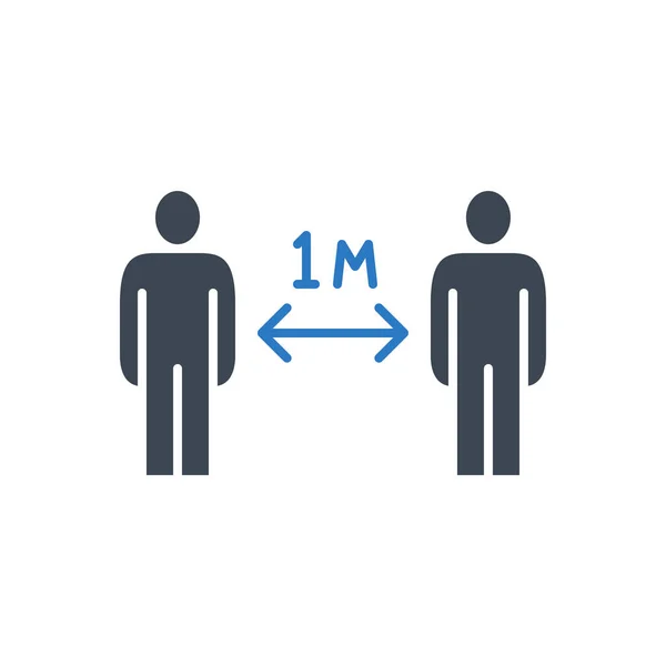 Señal Distanciamiento Social Mantenga Distancia Relacionada Icono Glifo Vectorial Aislado — Archivo Imágenes Vectoriales