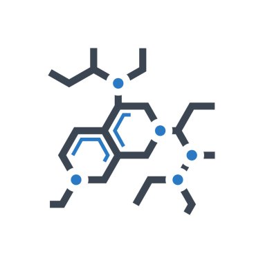 Molekül bağlantılı vektör simgesi. Molekül işareti. Beyaz arka planda izole edilmiş. Düzenlenebilir vektör illüstrasyonu