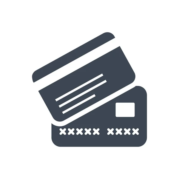 Credit Card Related Vector Glyph Icon Credit Card Sign Isolated — Stockový vektor