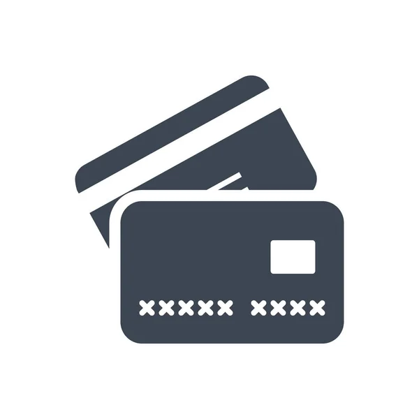信用卡相关的矢量字形图标 信用卡的签名 被白色背景隔离 可编辑的矢量说明 — 图库矢量图片