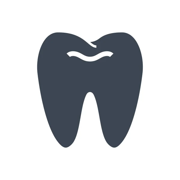 Tooth Glyph Vector Icon 바탕에 고립되어 일러스트 — 스톡 벡터