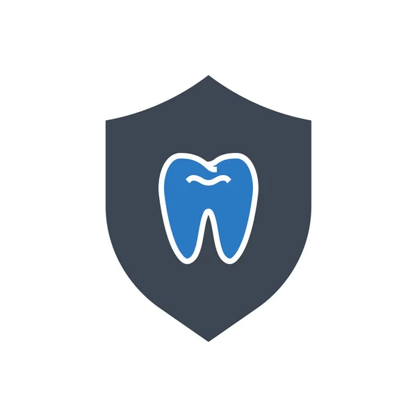 Teeth Protection Vector Glyph Icon 표지판 배경에서 고립됨 — 스톡 벡터