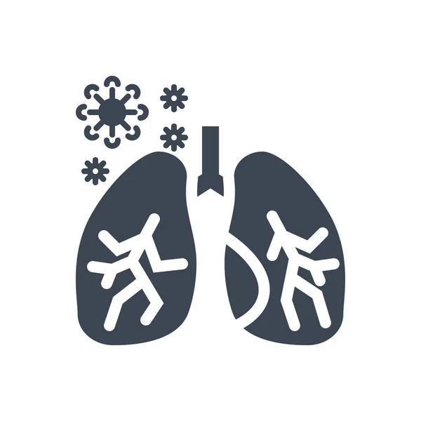 Lungs Infection Related Vector Glyph Icon Lungs Infection Lungs Infection — Stock Vector
