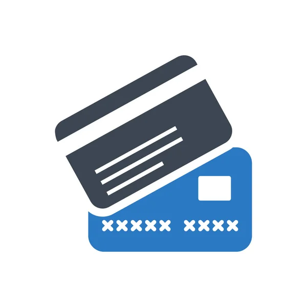 Credit Card Related Vector Glyph Icon Credit Card Sign Isolated — 스톡 벡터