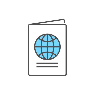 Pasaport Simgesi. Pasaport İlgili Vektör Hattı Simgesi. Düzenlenebilir Vuruş