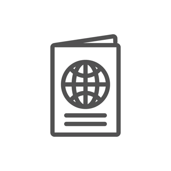 Passport Icon Passport Related Vector Line Icon Editable Stroke — 图库矢量图片