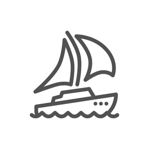 Yacht Icon Yacht Related Vector Line Icon Editable Image — Archivo Imágenes Vectoriales