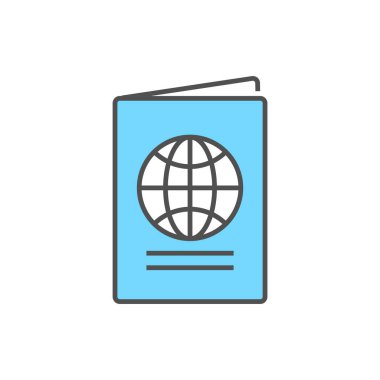 Passport Icon. Passport Related Vector Fill Icon. Editable Stroke