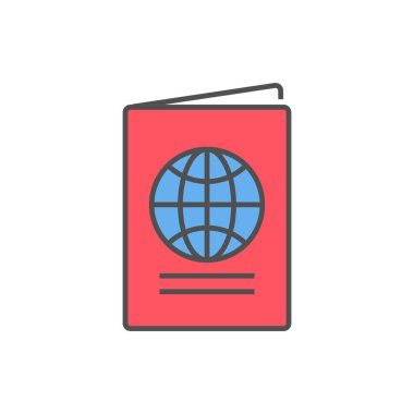 Passport Icon. Passport Related Vector Fill Icon. Editable Stroke