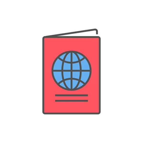 Passport Icon Passport Related Vector Fill Icon Editable Stroke — 图库矢量图片