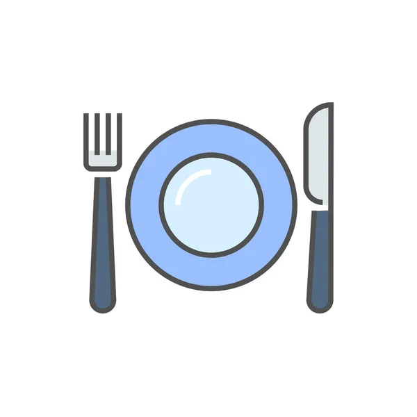 Plate Fork Knife Icon Plate Fork Knife Related Vector Filled — Stockový vektor