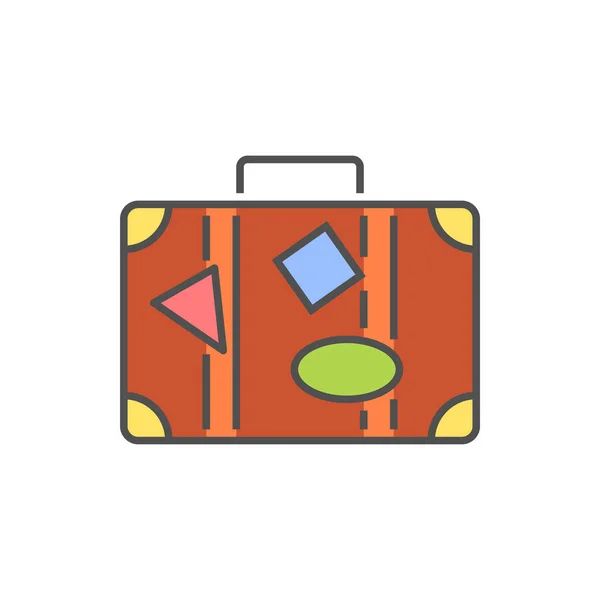 Suitcase Icon Suitcase Vector Filled Outline Icon Editable Image — Stock vektor