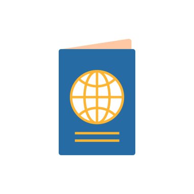 Passport Icon. Passport Related Vector Flat Icon. Editable Image
