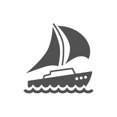 Yat Simgesi. Yat İlgili Vektör Glyph Simgesi. Düzenlenebilir Resim