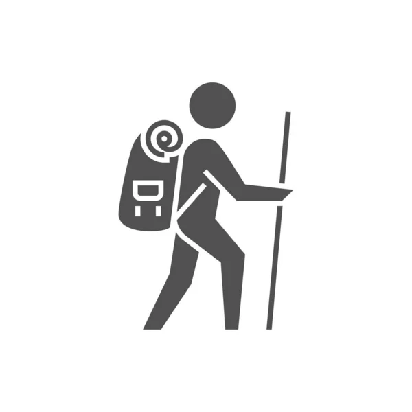 Icono Mochilero Backpacker Related Vector Glyph Icon Imagen Editable — Vector de stock