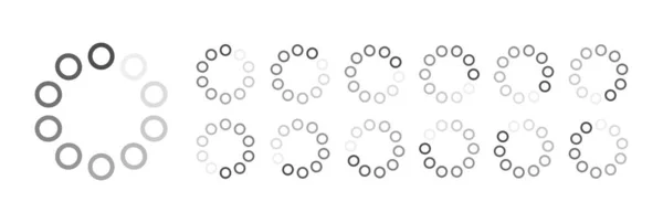 Circular Loading Buffering Icons Vector Video Ready Animation Gif Minden — Stock Vector
