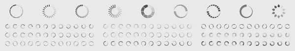 Circular Loading Buffering Icons Vector Set Video Ready Animation Gif — Stock Vector