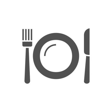 Tabak, Çatal ve Bıçak Simgesi. Tabak, Çatal ve Bıçak İlgili Vektör Sembol Simgesi. Düzenlenebilir EPS