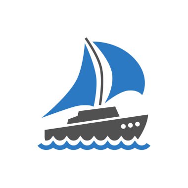 Yat Simgesi. Yat İlgili Vektör Glyph Simgesi. Düzenlenebilir Resim