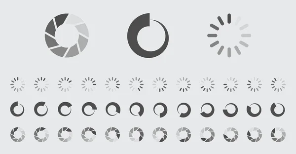 Buffering Iconos Carga Circular Conjunto Vectores Video Listo Para Animación — Archivo Imágenes Vectoriales