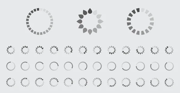 Loading Circular Buffering Icons Vector Set Video Ready Animation Gif — Image vectorielle