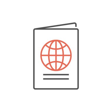 Pasaport Simgesi. Pasaport İlgili Vektör Hattı Simgesi. Düzenlenebilir Vuruş