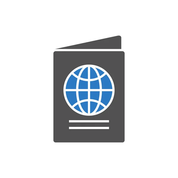 Ícone Passaporte Passaporte Related Vector Glyph Icon Imagem Editável — Vetor de Stock