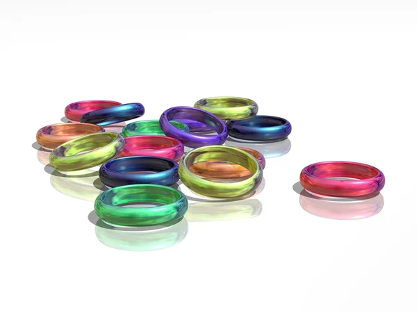 Anillos multicolores — Foto de Stock